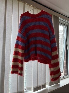 Zara oversized fuzzy cozy sweater with bell sleeves